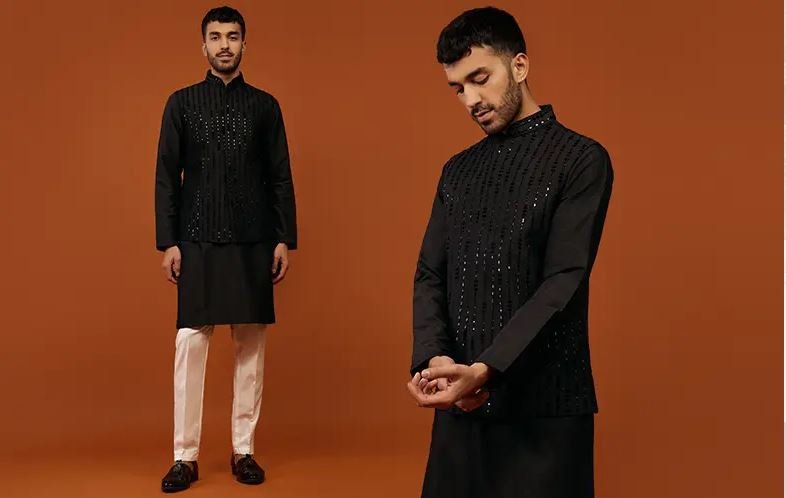 Mens black shalwar kameez