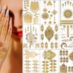 gold henna design